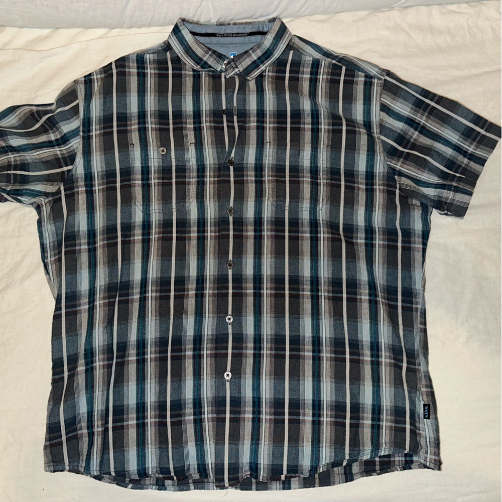 KUHL Men’s XXL plaid collared shirt